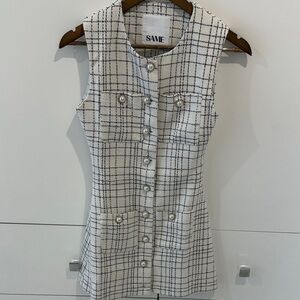 SAME Sleeveless Plaid Button-Up Dress